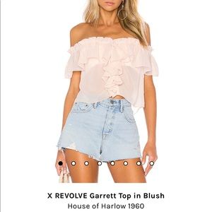 House of Harlow 1960 off shoulder pink top